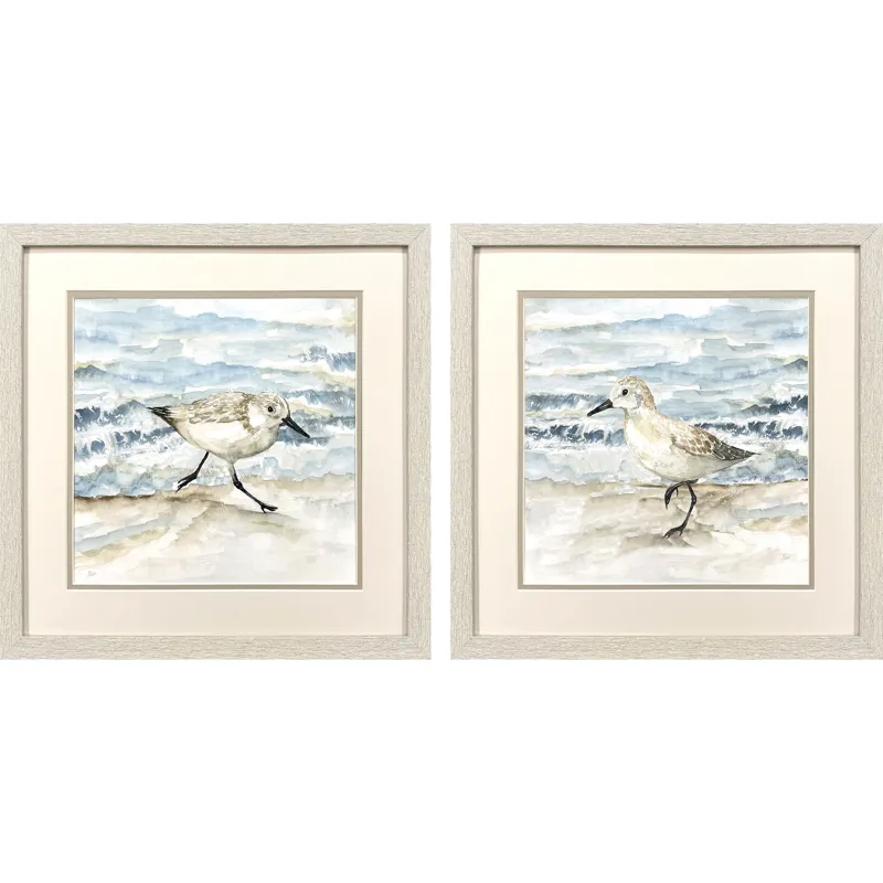 Beach Sandpipers S/2 Framed Art