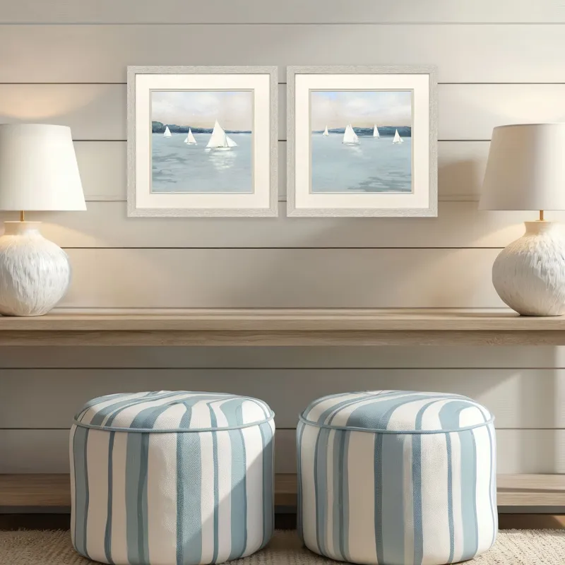 Sailing Scene S/2 Framed Art