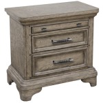 Bristol 3 Drawer USB Charging Nightstand in Elm Brown