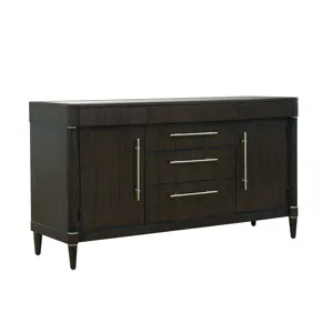 Asher Park Glass Top 2 Door Buffet with Storage Drawers