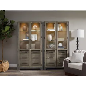 Anderson Park Moose Trail And Frontier Brown China Cabinet