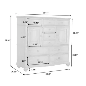 Weston Hills 10 Drawer Master Chest with Cabinets