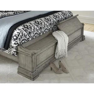 Madison Ridge King / California King Panel Blanket Chest Footboard and Slats in Heritage Taupe