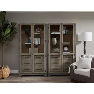 Anderson Park Moose Trail And Frontier Brown China Cabinet