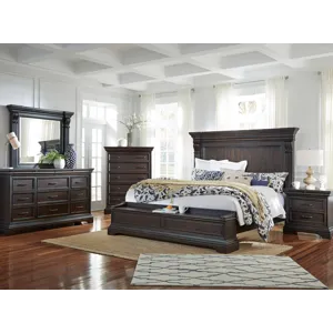 Caldwell Deep Brown Queen Storage Bed