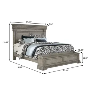 Madison Ridge Queen Panel Bed with Blanket Chest Footboard in Heritage Taupe