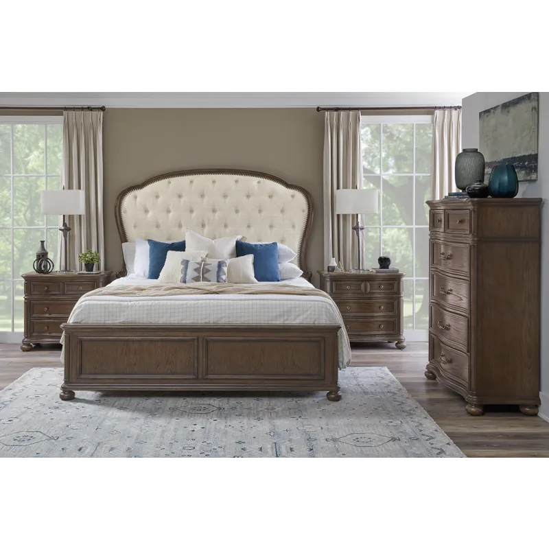 Saddle Creek Timber Brown Upholstered Bed