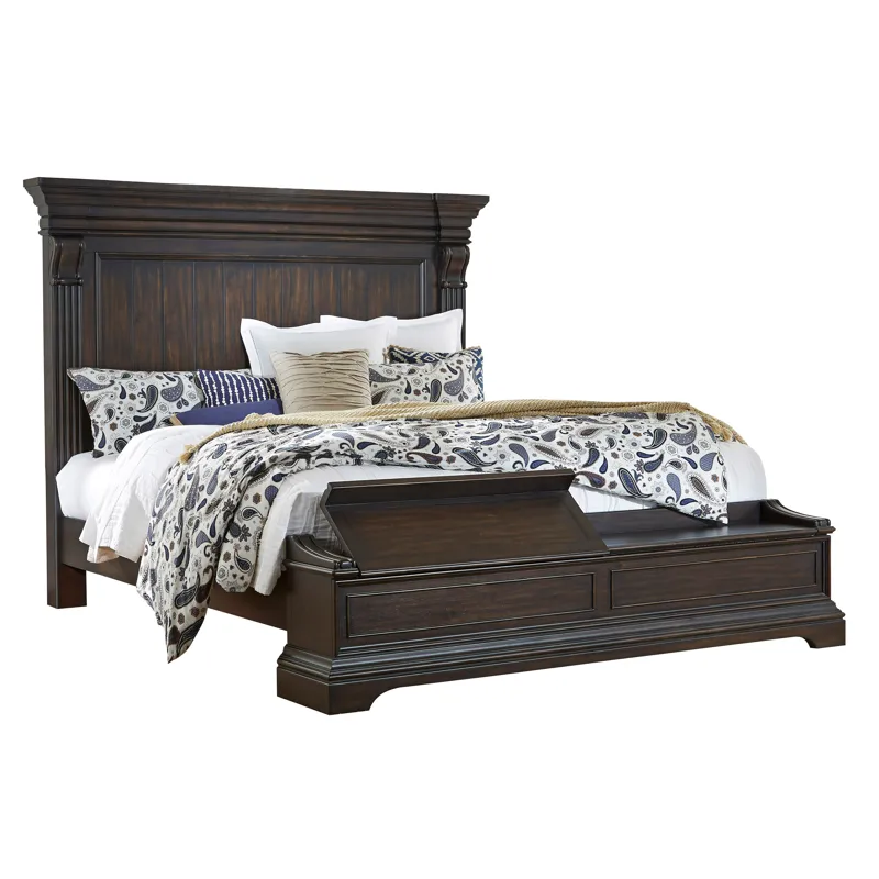 Caldwell Deep Brown Queen Storage Bed