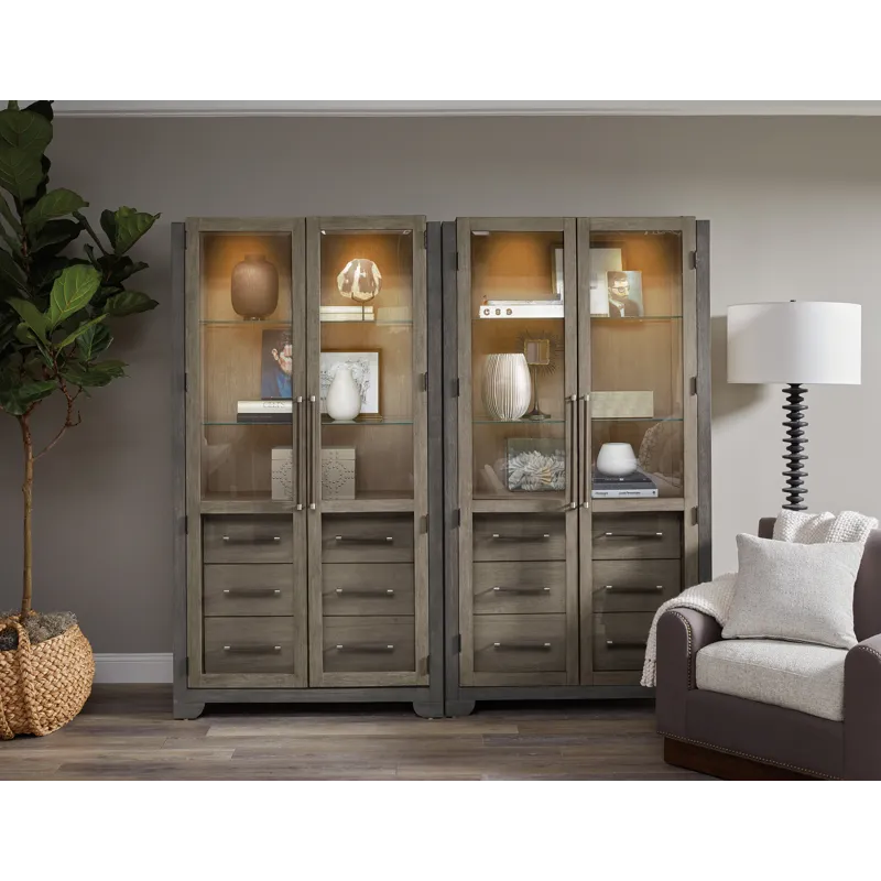 Anderson Park Moose Trail And Frontier Brown China Cabinet