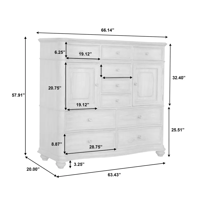 Weston Hills 10 Drawer Master Chest with Cabinets