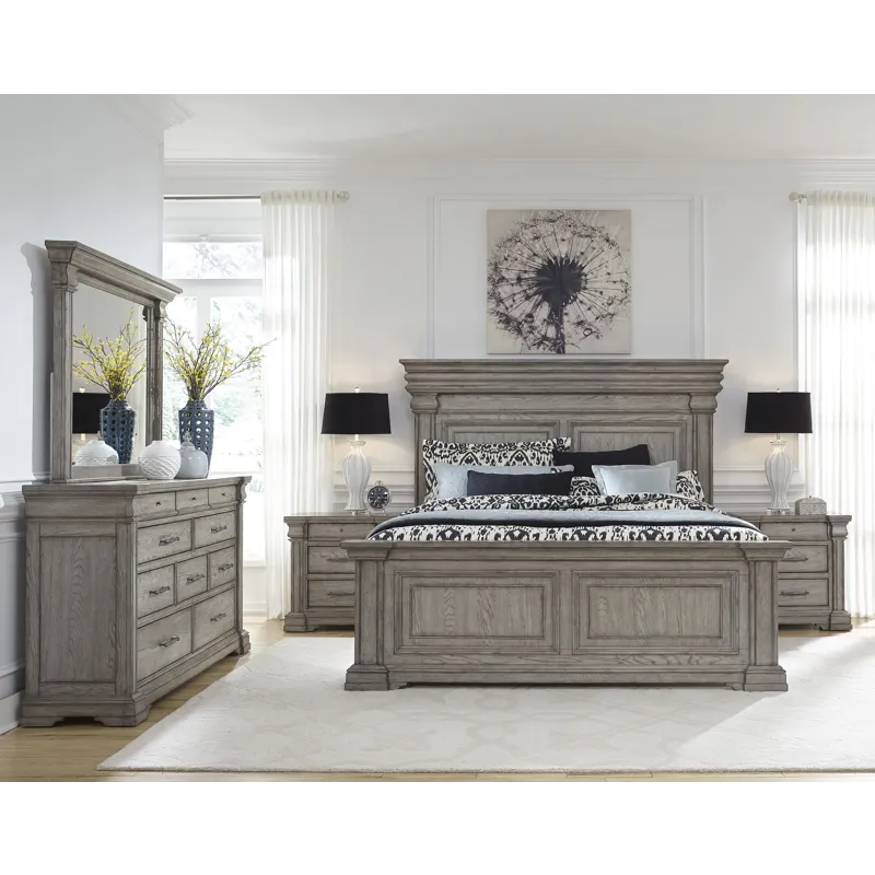 Madison Ridge Heritage Taupe Queen Panel Bed
