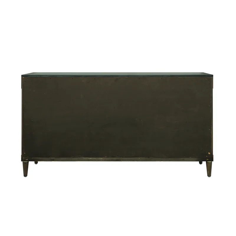 Asher Park Glass Top 2 Door Buffet with Storage Drawers