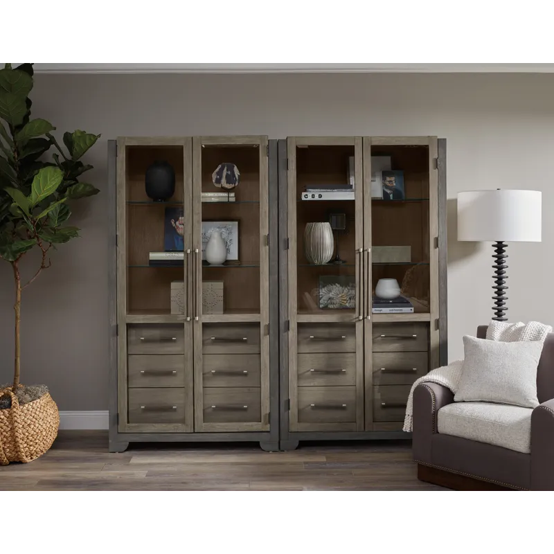 Anderson Park Moose Trail And Frontier Brown China Cabinet