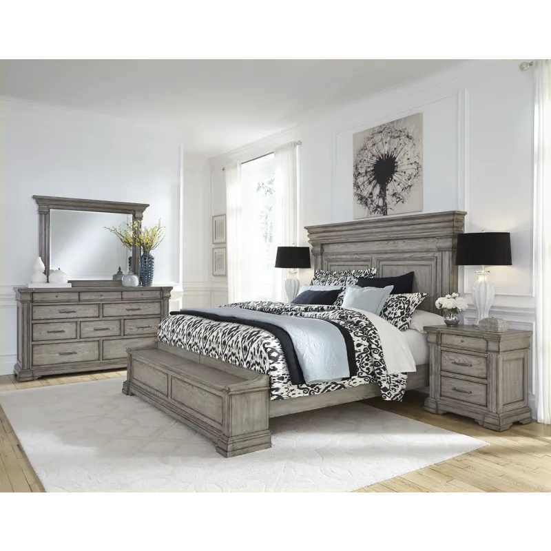 Madison Ridge Heritage Taupe Queen Panel Bed