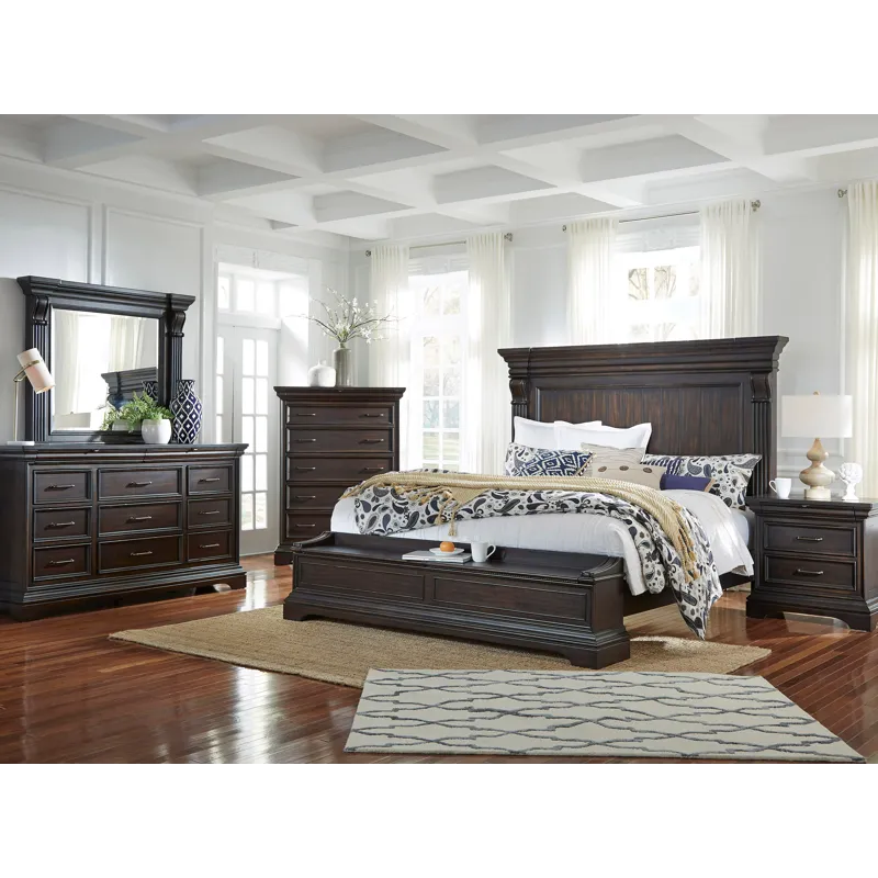 Caldwell Deep Brown Queen Storage Bed