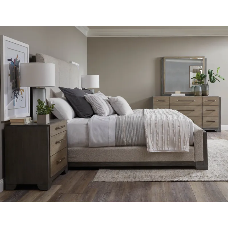Anderson Park Moose Trail And Frontier Brown Queen Upholstered Bed