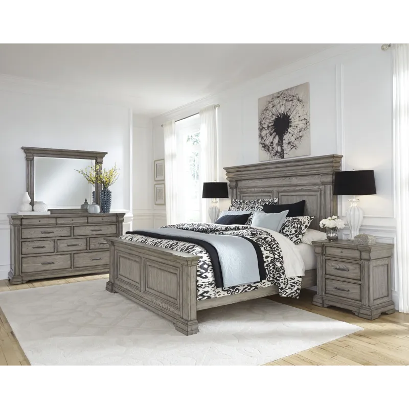 Madison Ridge Heritage Taupe Queen Panel Bed