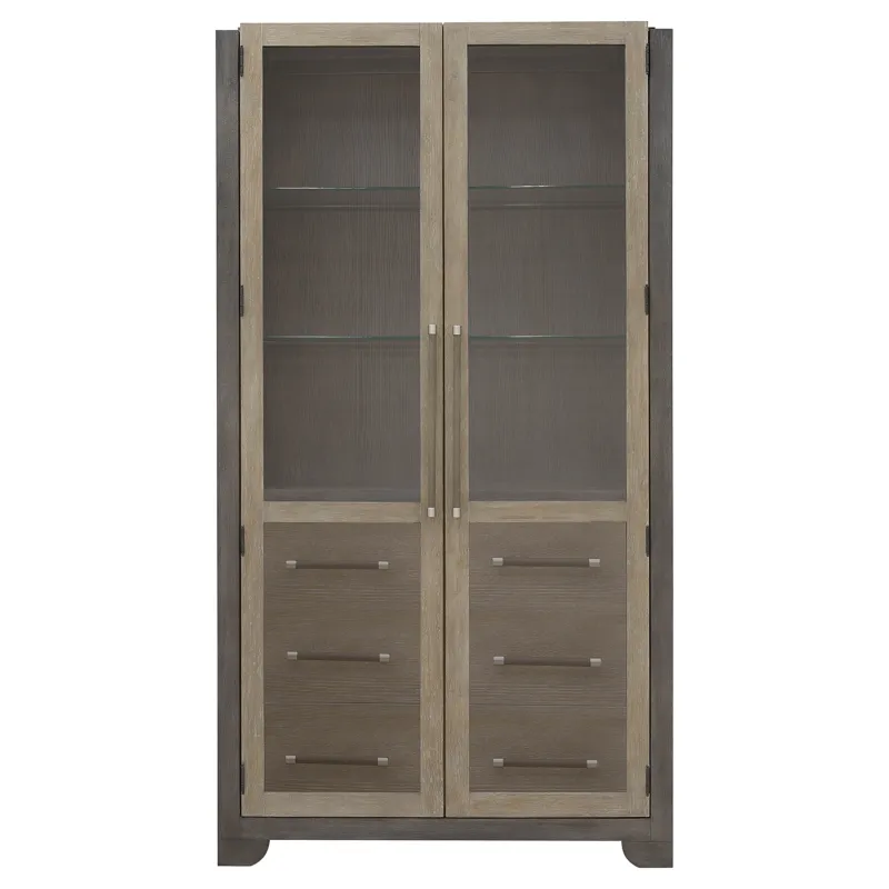 Anderson Park Moose Trail And Frontier Brown China Cabinet