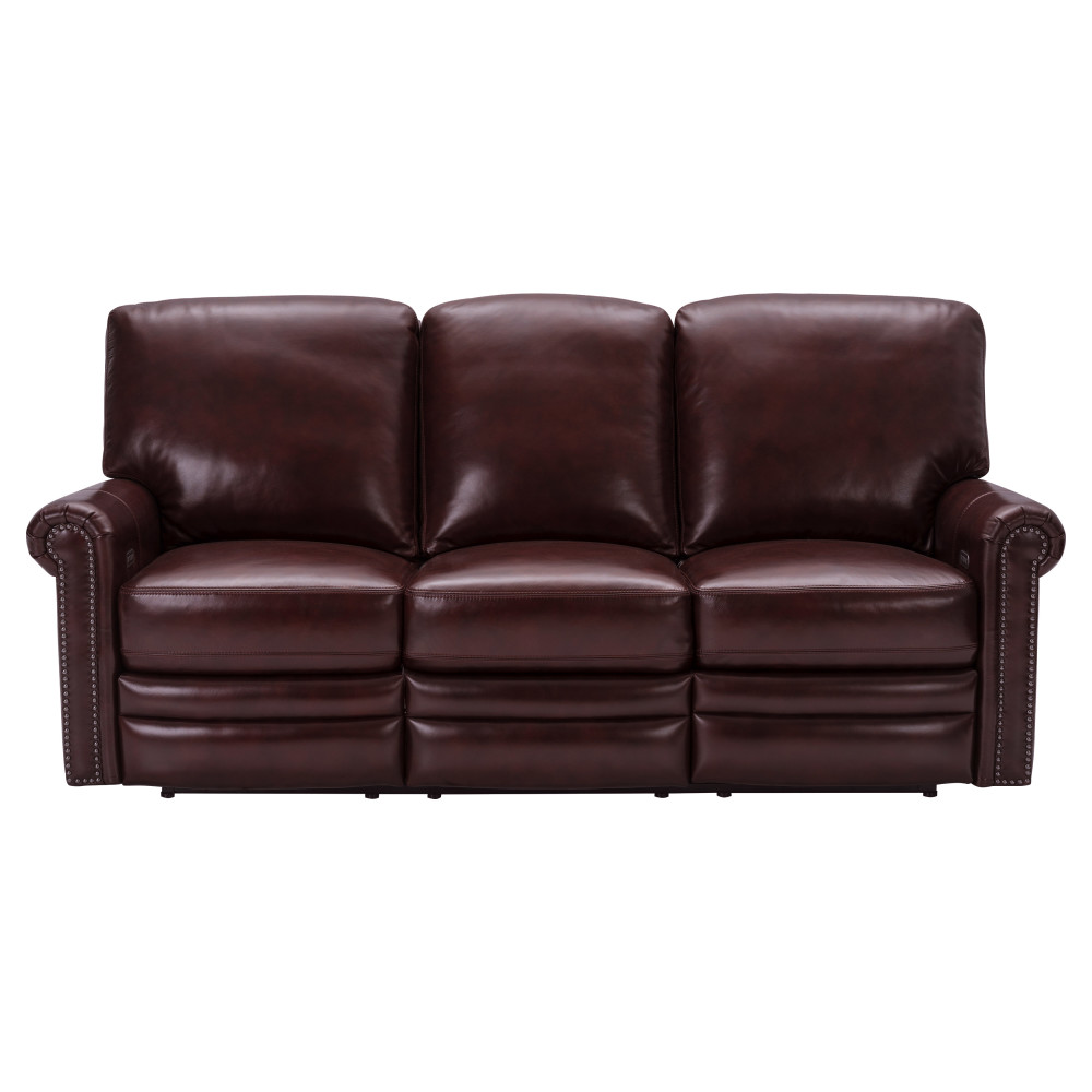 Grant Leather Power Reclining Sofa in Deep Merlot Red P9164031740 by