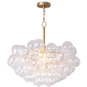 Bubbles Chandelier (Clear) Natural Brass