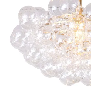 Bubbles Chandelier (Clear) Natural Brass