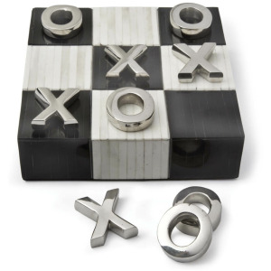 Tic Tac Toe Flat Board With Nickel Pieces