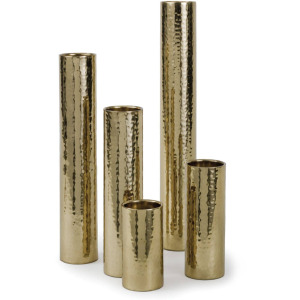 Hammered Bud Vase Set (Polished Brass)