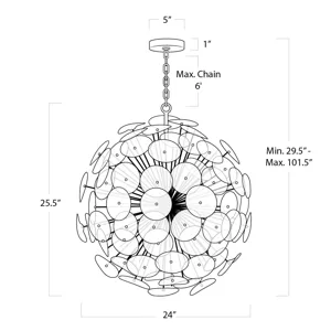 Poppy Glass Chandelier Small (Clear)