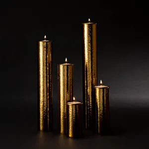 Hammered Bud Vase Set (Polished Brass)