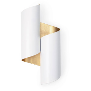 WHITE/GOLD FOLIO SCONCE