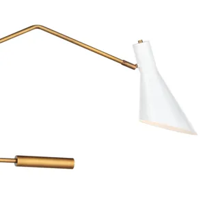 Spyder Chandelier (White and Natural Brass)