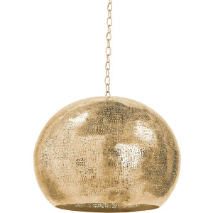 Pierced Metal Sphere Pendant (Natural Brass)