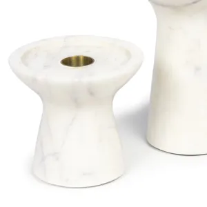 Klein Marble Candle Holder Set (White)