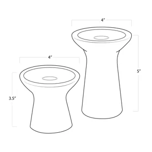 Klein Marble Candle Holder Set (White)