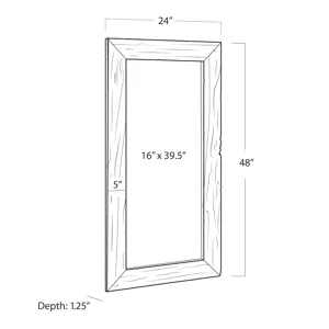 Ash Reclaimed Wood Frame Mirror (Black)