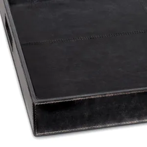 Derby Square Leather Tray (Black)