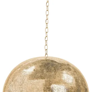 Pierced Metal Sphere Pendant (Natural Brass)