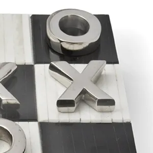 Tic Tac Toe Flat Board With Nickel Pieces