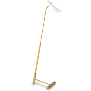 Spyder Floor Lamp (White and Natural Brass)