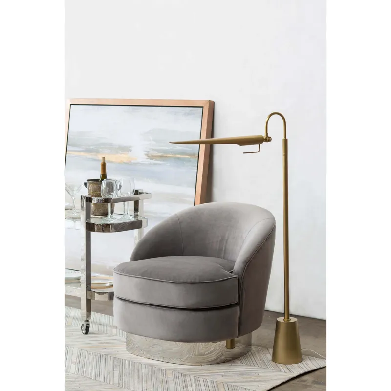 Raven Floor Lamp (Natural Brass)