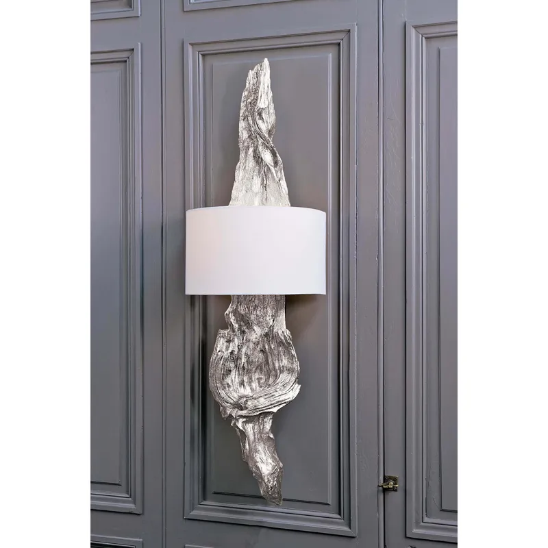Driftwood Sconce (Ambered Silver Leaf)