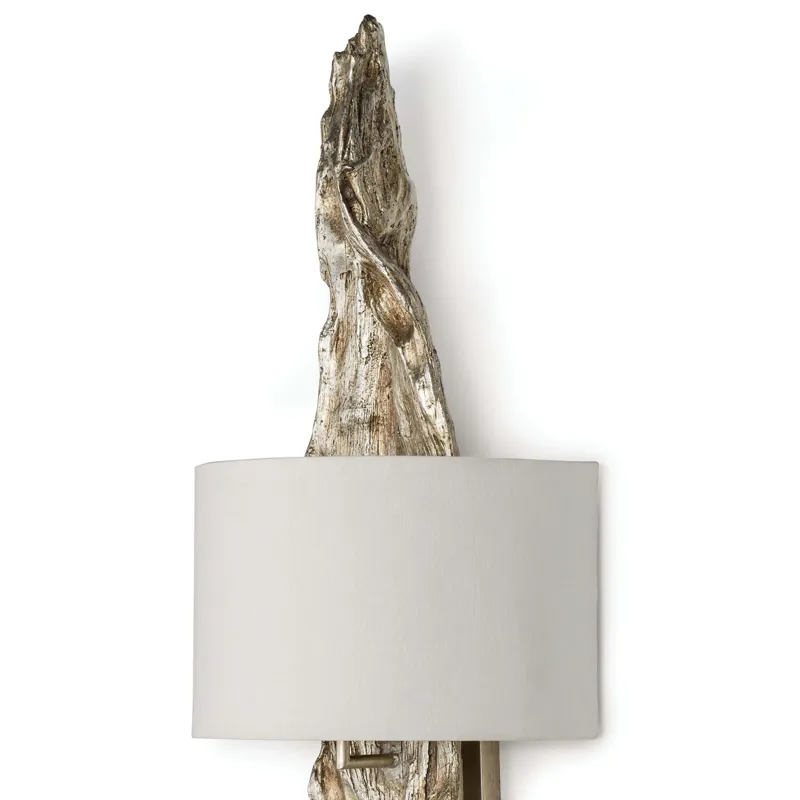 Driftwood Sconce (Ambered Silver Leaf)