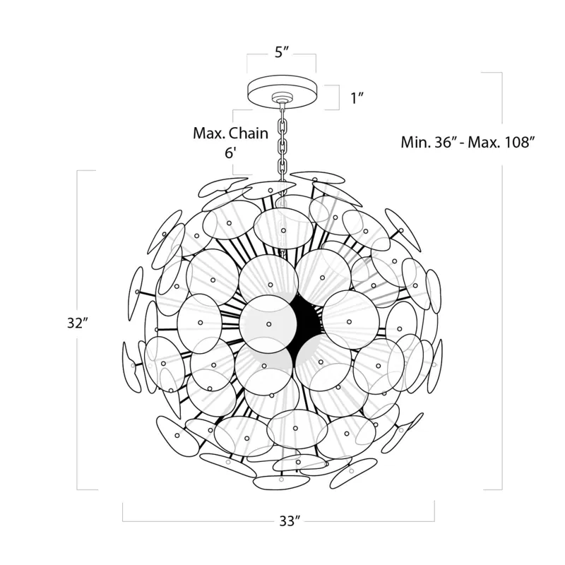 Poppy Glass Chandelier Large (Clear)