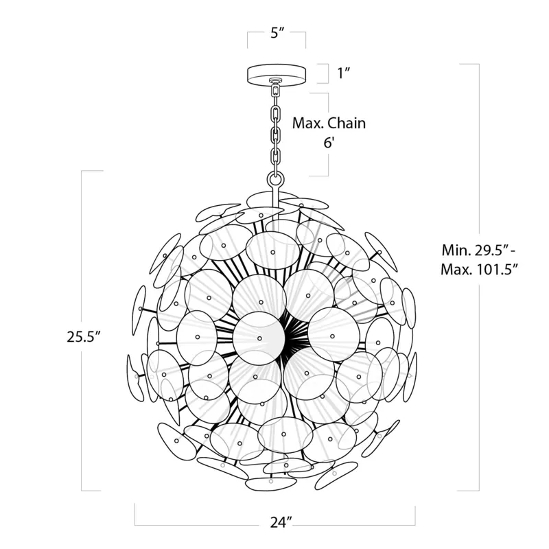 Poppy Glass Chandelier Small (Clear)