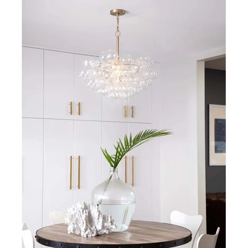 Bubbles Chandelier (Clear) Natural Brass
