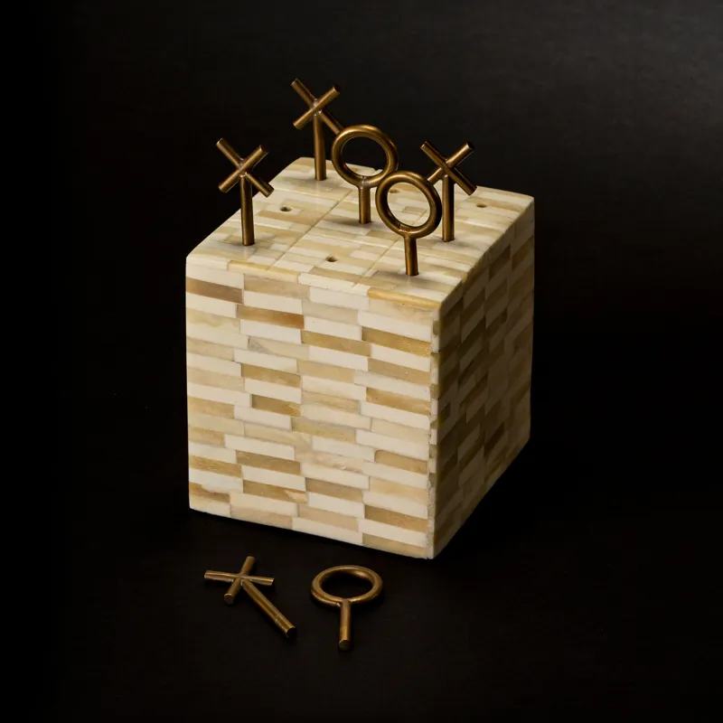 Tic Tac Toe Block (Multi-Tone Bone)