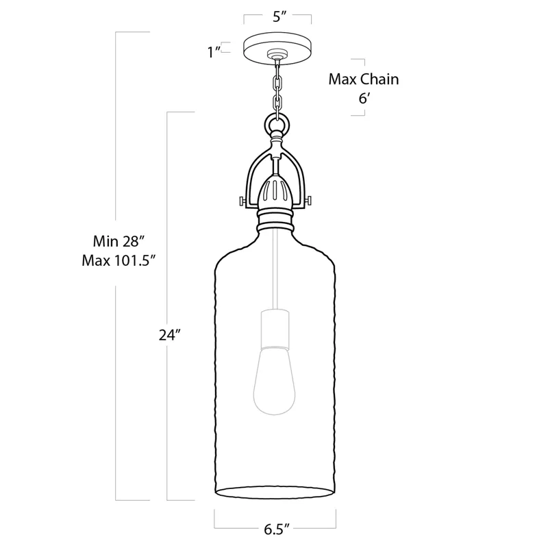Bar Pendant (Antique Brass)