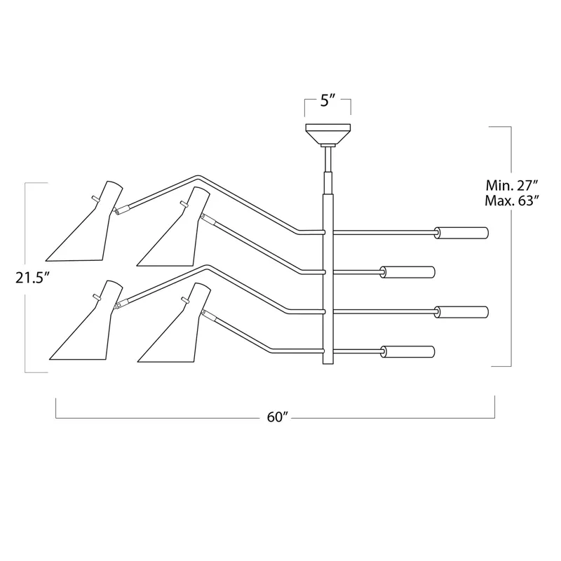 Spyder Chandelier (White and Natural Brass)