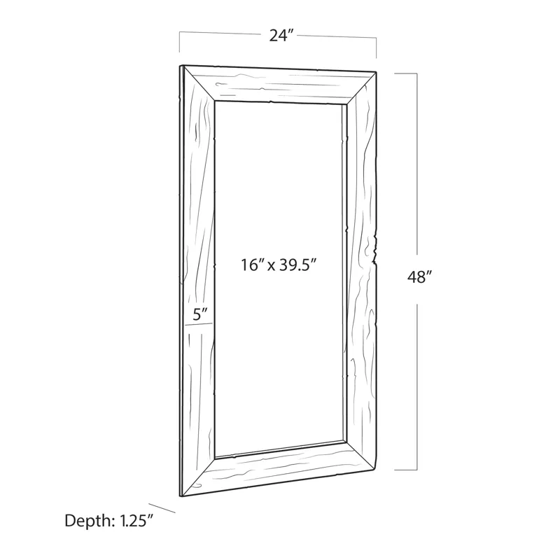 Ash Reclaimed Wood Frame Mirror (Black)