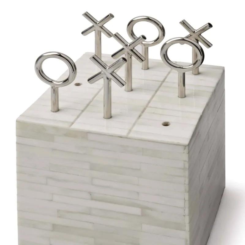 Tic Tac Toe Block (White Bone)